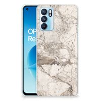 OPPO Reno 6 5G TPU Siliconen Hoesje Marmer Beige - thumbnail