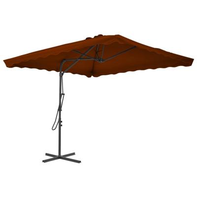 vidaXL Parasol met stalen paal 250x250x230 cm terracottakleurig vidaXL Parasol met stalen paal 250x250x230 cm terracottakleurig