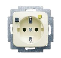 Busch-Jaeger Reflex SI FI-SCHUKOMAT wandcontactdoos met aardlekschakelaar randaarde, crèmewit