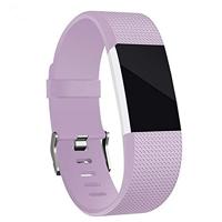 By Qubix - Compatible met Fitbit Charge 2 sportbandje - Maat: Small - Lila - Compatible fitbit bandje