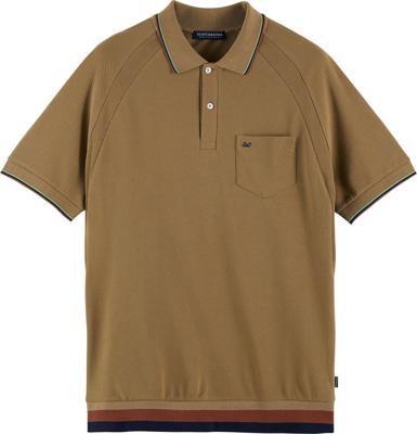 Structured cotton pique polo with c army Structured cotton pique polo with c army