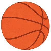 ACHOKA vloerkleed basketbal 75 cm oranje