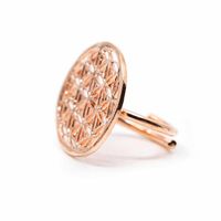 Verstelbare Ring Flower of Life Roze Goudkleur - thumbnail