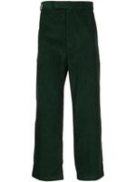 Thom Browne pantalon en velours côtelé à étiquette RWB - Vert - thumbnail