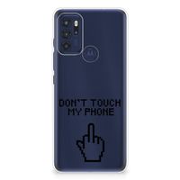 Motorola Moto G60s Silicone-hoesje Finger Don't Touch My Phone - thumbnail