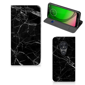 Motorola Moto G7 Play Standcase Marmer Zwart - Origineel Cadeau Vader