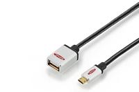 EDNET USB 2.0 adapterkabel OTG type micro B - A st/Bu 03m High Speed micro B omkeerbaar