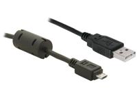 Delock 82299 USB 2.0-kabel Type-A mannetje naar USB 2.0 Micro-B mannetje 1 m zwart