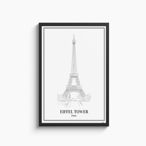 Poster EIffel Tower - Paris Zonder Lijst A2 (42 x 60cm)