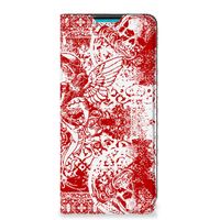 Mobiel BookCase Samsung Galaxy A73 Angel Skull Rood