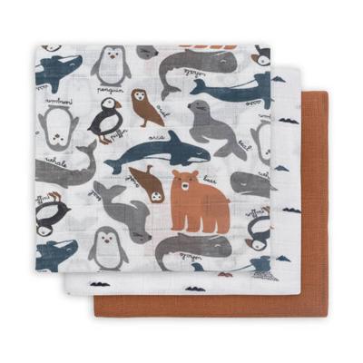 Jollein hydrofiel multidoek small 70x70cm - set van 3 Polar grijs