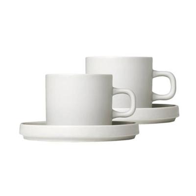 Blomus Koffie Kop & Schotel Pilare Moonbeam 20 cl)(2 sets)
