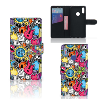Huawei Y7 Pro | Y7 Prime (2019) Wallet Case met Pasjes Punk Rock