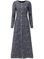 Giambattista Valli robe longue Aline en coton à coupe évasée - Bleu - thumbnail