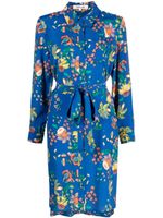 DVF Diane von Furstenberg robe mi-longue à fleurs - Bleu