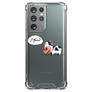 Samsung Galaxy S21 Ultra Stevig Bumper Hoesje Cow