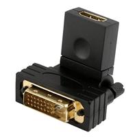 360 graden rotatie vergulde DVI 24 + 1 pin Male naar 19-pins HDMI-vrouwelijke adapter