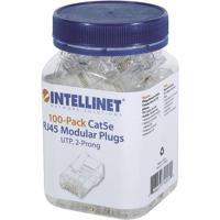 Intellinet 790055 Intellinet verpakking van 100 stuks Cat5e modulaire RJ45-stekker UTP 2-voudige klem voor gevlochten draad 100 stekkers per pot 790055 - thumbnail