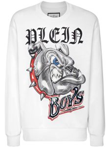 Philipp Plein sweat à logo Bulldogs imprimé - Blanc