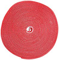 StarTech.com 7,6m Bulk Rol Klittenband - Op Maat te Knippen Herbruikbare Kabelbinders - Industriële Klitband Tape - Zelfklevende Klittenband Tyrap Strips - Rood (HKLP25RD)