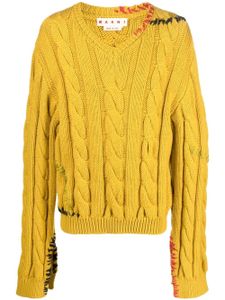 Marni pull torsadé en laine vierge - Jaune