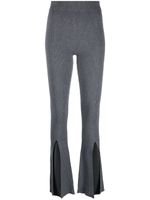 REMAIN pantalon fendu en maille nervurée - Gris