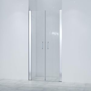 Saniclass Neptune Pendeldeur - 100x200cm - 6mm veiligheidsglas - anti kalk - chroom SKII622SALOON-100