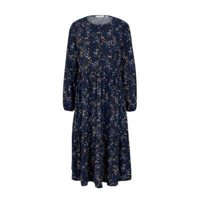 Tom Tailor Denim maxi jurk met all over print donkerblauw