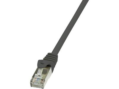 LogiLink CP1033S RJ45 Netwerkkabel, patchkabel CAT 5e F/UTP 1.00 m Zwart Snagless 1 stuk(s)
