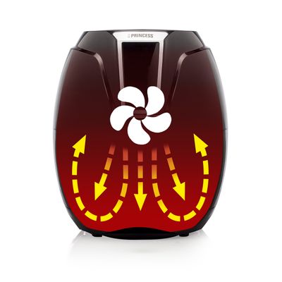 Princess 01.182021.01.001 Airfryer 1400 W Met display, Anti-aanbaklaag, Timerfunctie Zwart