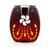 Princess 01.182021.01.001 Airfryer 1400 W Met display, Anti-aanbaklaag, Timerfunctie Zwart - thumbnail