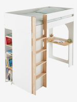 Mezzanine bed met bureau en opbergruimte COMBINID wit