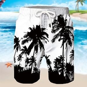 Voor heren Boardshorts Zwemshorts Lange zwembroeken Zomer korte broeken Strandshorts Trekkoord met Mesh-voering Elastische taille Kokosnootboom Grafische prints Sneldrogend Korte Casual Dagelijks Lightinthebox