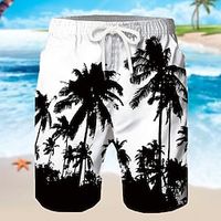 Voor heren Boardshorts Zwemshorts Lange zwembroeken Zomer korte broeken Strandshorts Trekkoord met Mesh-voering Elastische taille Kokosnootboom Grafische prints Sneldrogend Korte Casual Dagelijks Lightinthebox