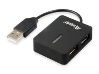 Equip 128952 interface hub USB 2.0 480 Mbit/s Zwart