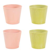 Sierpot mix 4-pack Groen & Roze (gerecycled kunststof voor potmaat 12)