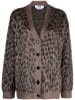 MSGM cardigan à motif léopard - Marron