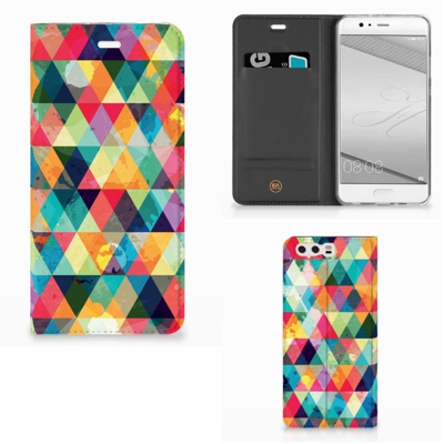 Huawei P10 Plus Hoesje met Magneet Geruit