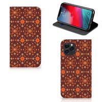 Apple iPhone 11 Pro Hoesje met Magneet Batik Brown