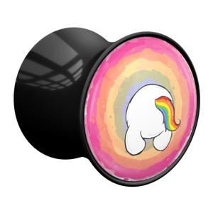 Double Flared Plug met Chubby Unicorn Design Acryl Tunnels & Plugs