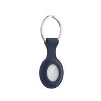 Icon Siliconen Hoesje met Sleutelhanger voor Apple AirTag - Cover met Sleutelhanger-ring - Navy Blauw