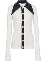 Balmain chemise à boutons strassés - Blanc - thumbnail