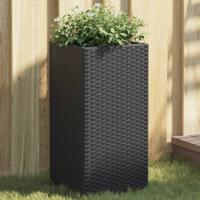 Plantenbak 30x30x60 cm poly rattan zwart - thumbnail