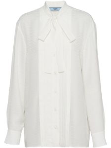 Prada chemise en crêpe de chine - Blanc