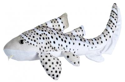 Wild Republic knuffel zebrahaai junior 30 cm pluche grijs/wit