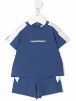 Emporio Armani Kids ensemble à logo imprimé - Bleu