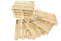 Labyrinth onderzetters Palette It pallet 12x8x1,8 cm 8 stuks blank