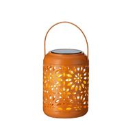 Solar lantaarn ijzer oranje 17 cm   -