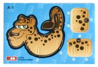 LG Imports 3D puzzel panter 10,5 cm karton bruin 7 stukjes