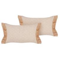 Beliani-BOATH-Sierkussen set van 2-Beige-30 x 50 cm-Polyester - thumbnail